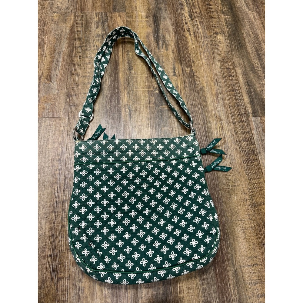 Vera Bradley Village Green White Quilted Crossbody Bag Triple Zip Hipster - Picture 8 of 16